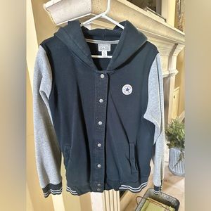 Converse Sweatshirt Snap Jacket Unisex L XL
